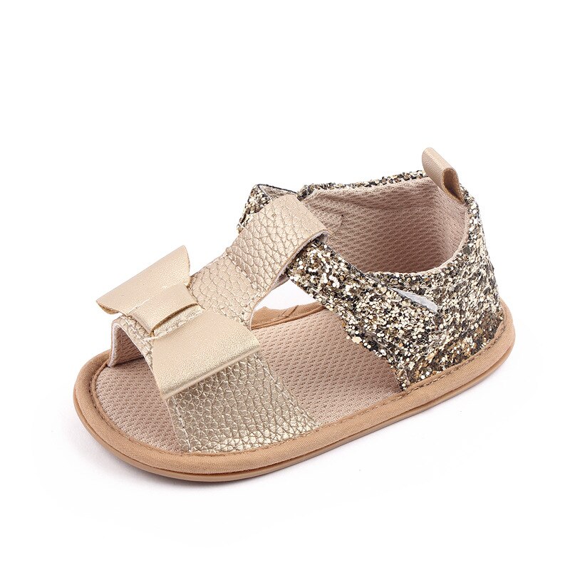 Kleinkind Baby Mädchen Sandales Kleinkind Sommer Schuhe neugeboren Bebes Sanft Gummi Sohle, einzig, alleinig Schuhwerk Pro 1 Jahr niedlich Gold Bling Sandalen: Gold / 0-6 Monate