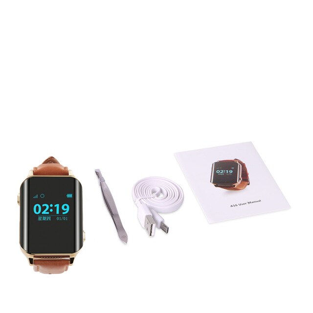 A16 Children Kid Wristwatch Waterproof Smart Watch With GSM GPRS GPS Locator Tracker Anti-Lost Smartwatch For Child Guard: gold no box