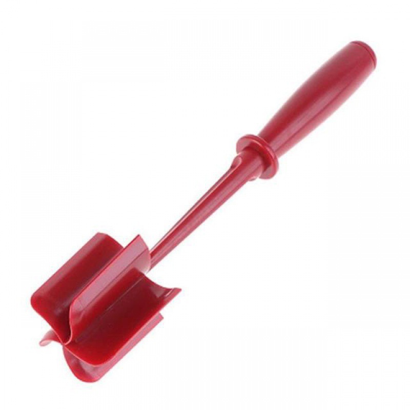 1pc Vleeshakker, Hamburger Chopper Premium Hittebestendige Stamper en Smasher voor Hamburger Vlees Gemalen Rundvlees Gemalen Kalkoen: Rood