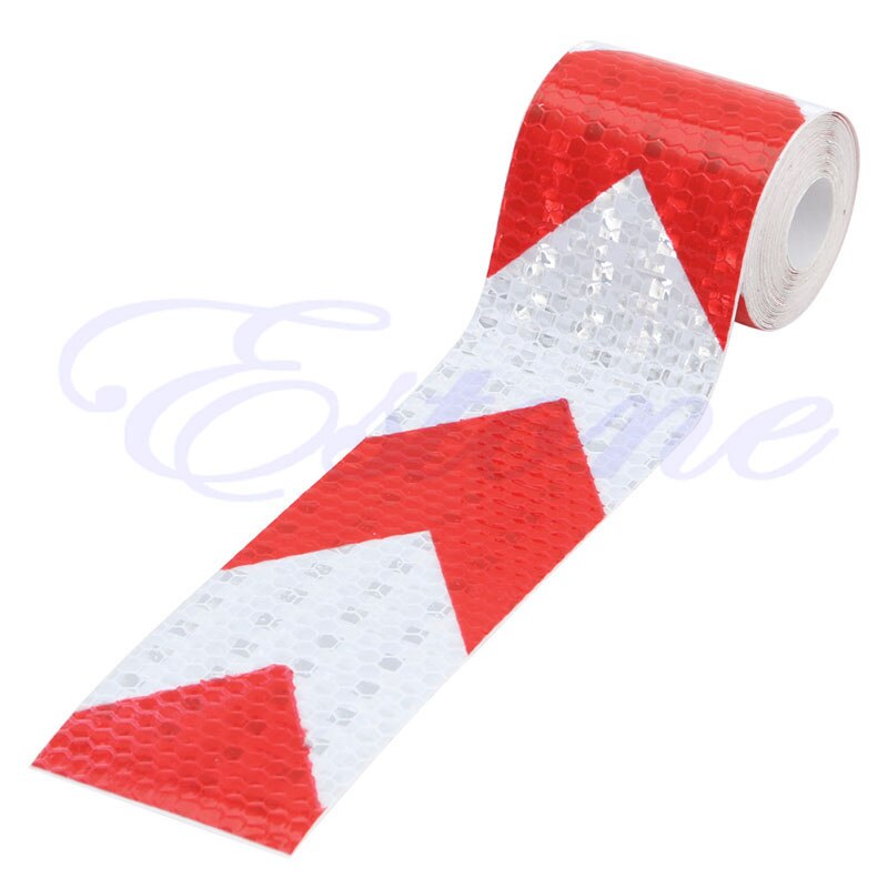 Super 2 " x118 " 3m pil sikkerhedsadvarsel iøjnefaldende reflekterende tape strip sticker: Hvid og rød