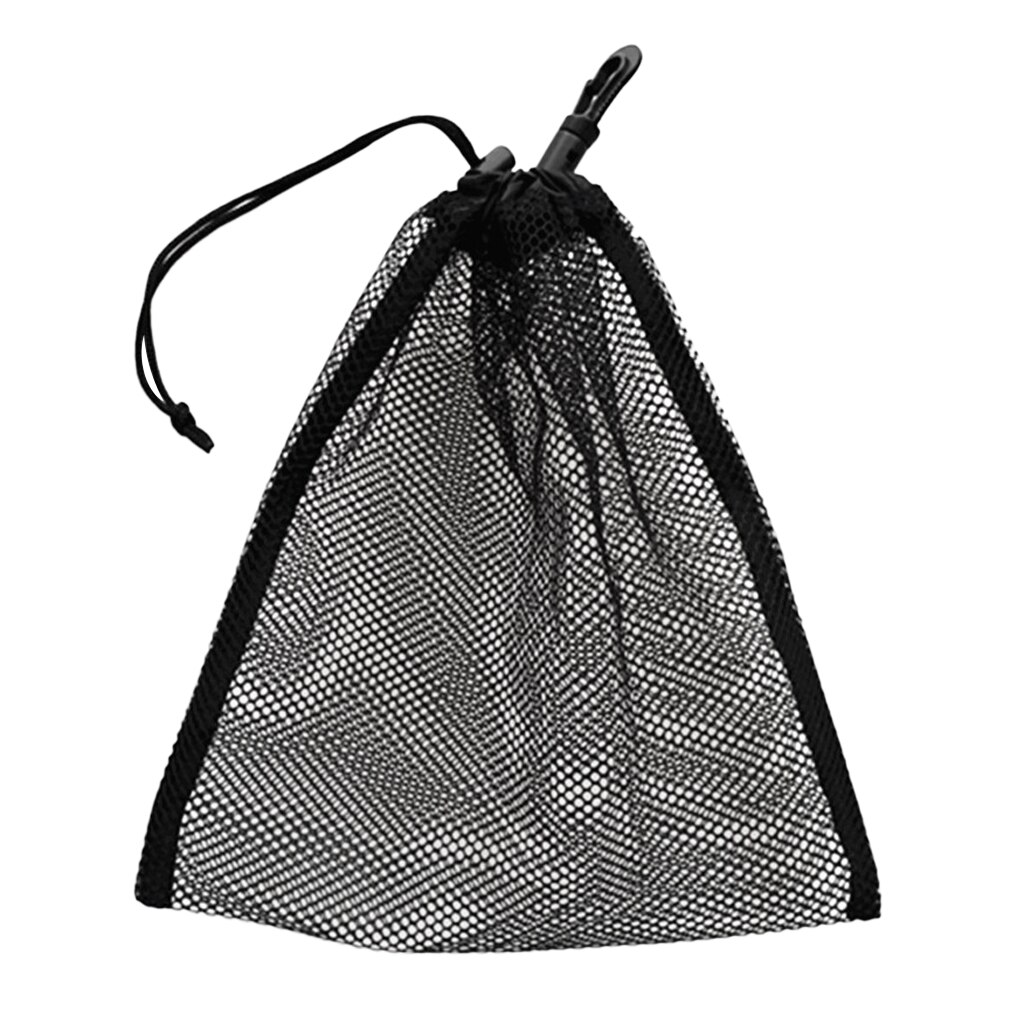 20x24cm Black Durable 600D Mesh Nets Bag Pouch Golf Tennis 30 Balls Carrying Holder Storage Clip On Caddy Pouch