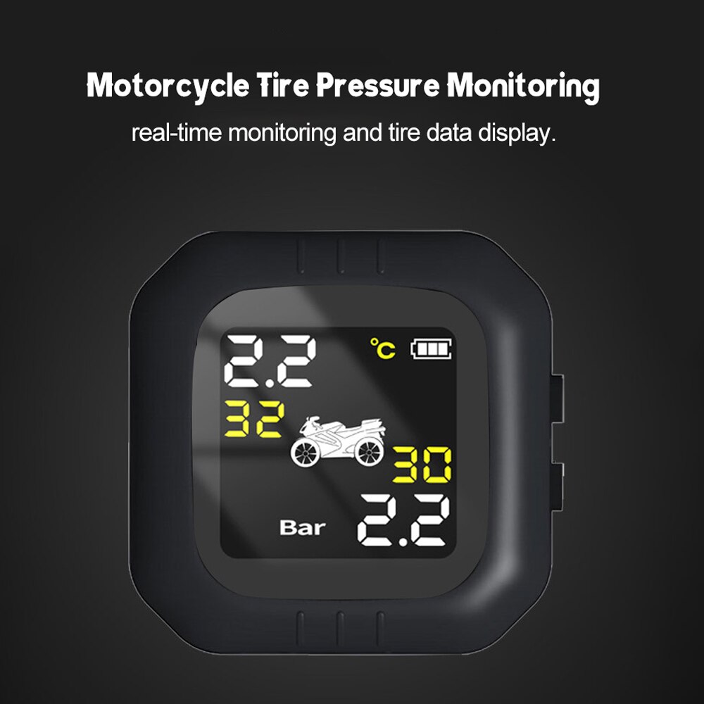 Wireless Motorcycle Tire Pressure Monitoring System TPMS Waterproof Cordless High Accurancy Tire Pressure Tester Real-time