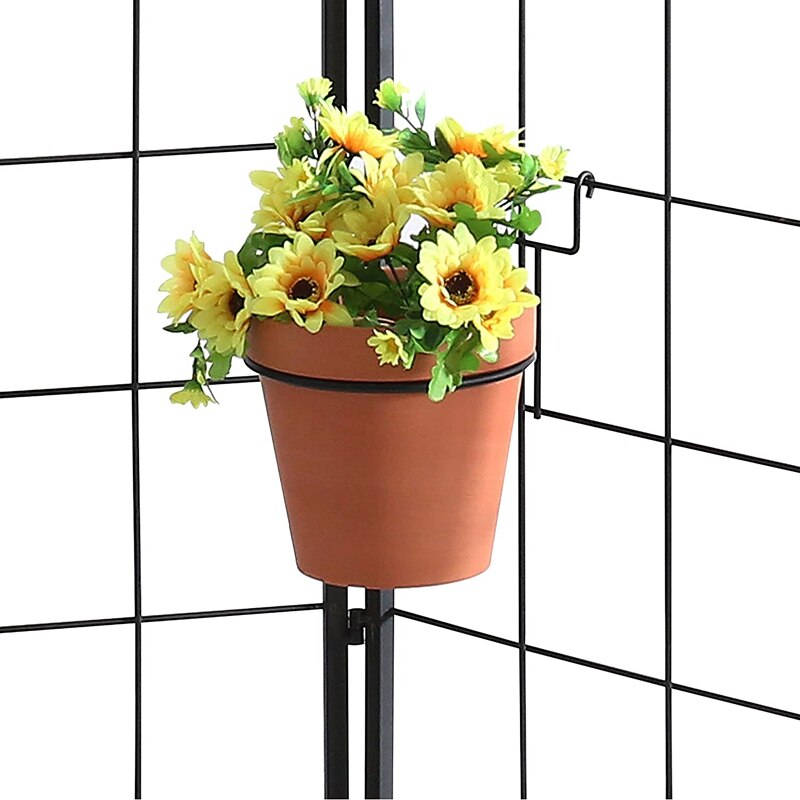Schwarz Metall Draht Hängen Blumentopf Stehen, Geeignet für Draht Gitter Zauberstab, einstellen von 6