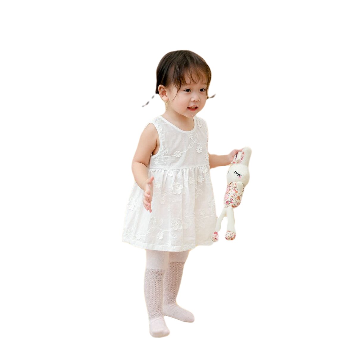 Simple bébé filles couleur unie Leggings été bébé Anti-moustique respirant maille une pièce collants