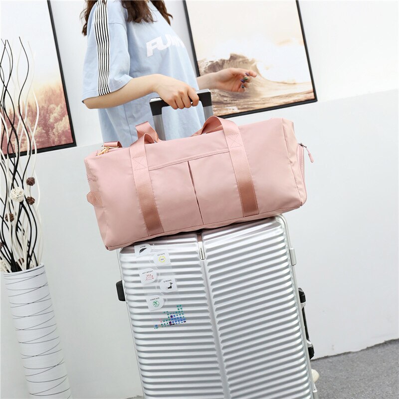 Fitness Bag Swimming Waterproof Sports Bag Luggage Bag Male Portable Large-capacity Short-distance Travel Bag: pink