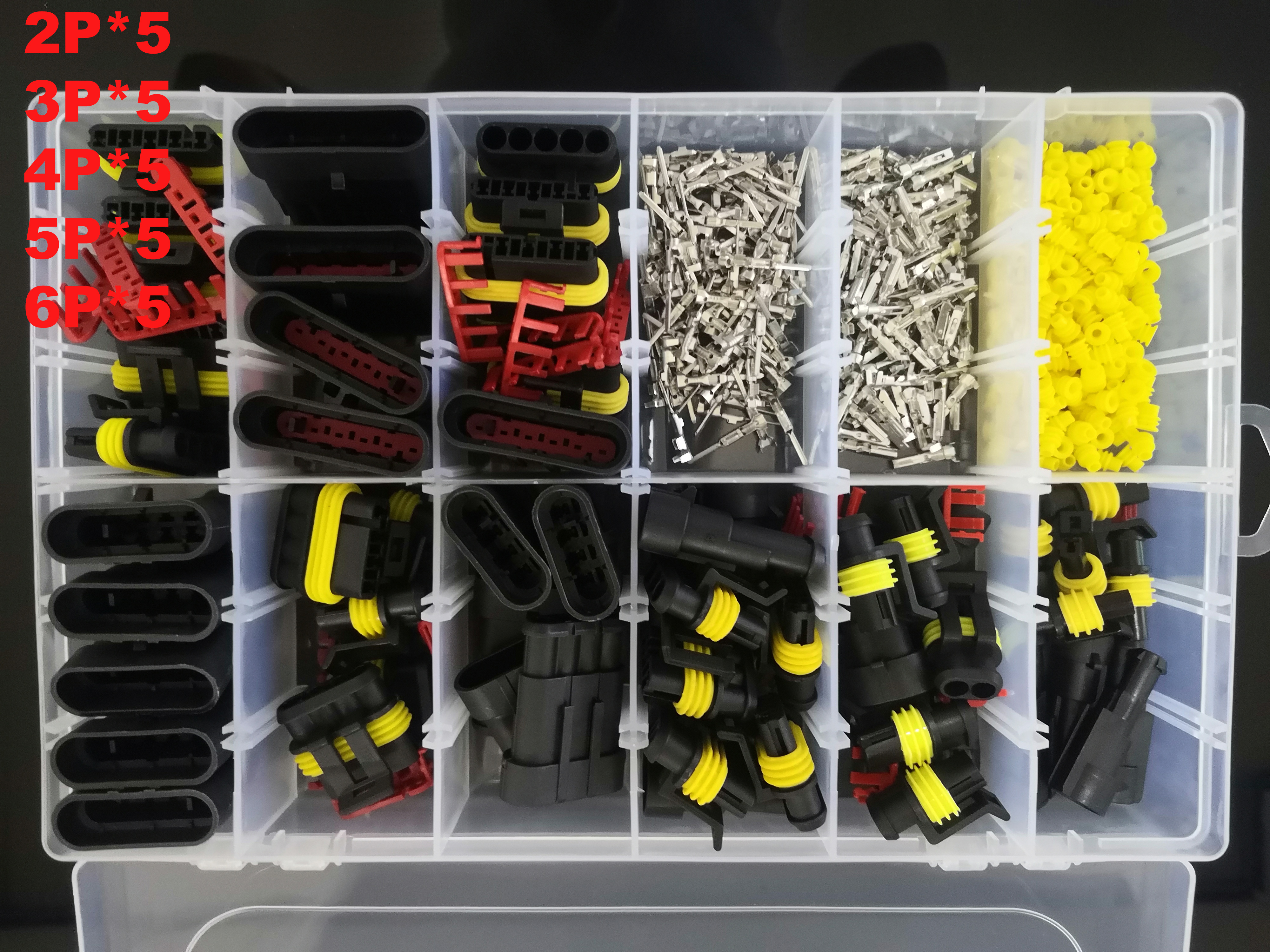 Wasserdichtes steckverbinder-set für kfz-kabel 6 schnellverbinder 3 elektrische verkabelung im auto 5 autodichtungsbuchse 2 1 4 pin-stecker-set: Orange