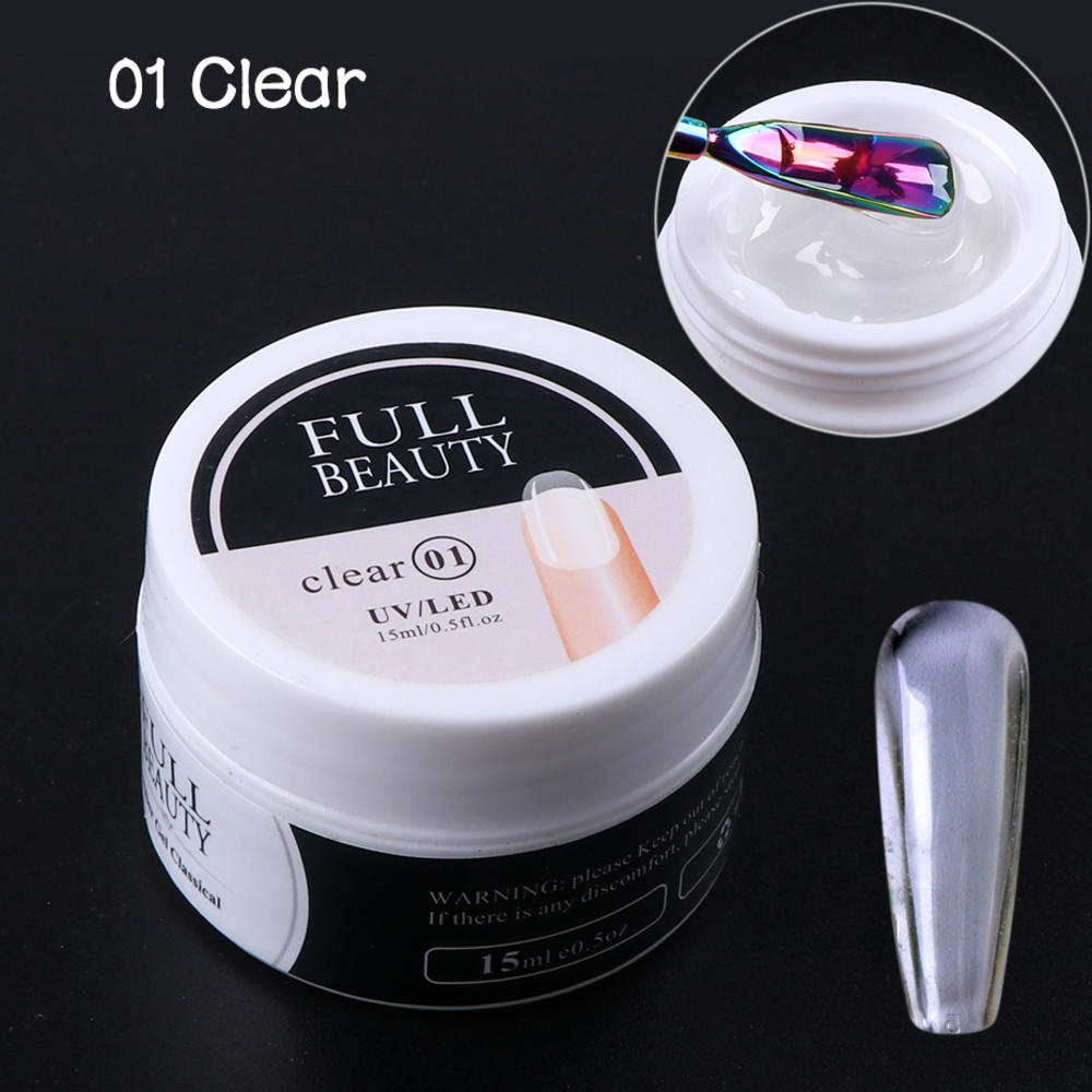 15Ml Quick Building Gel Voor Nagel Acryl Wit Clear Uv Builder Gel Manicure Nail Art Verlengen Formulieren Tips la1623: 01