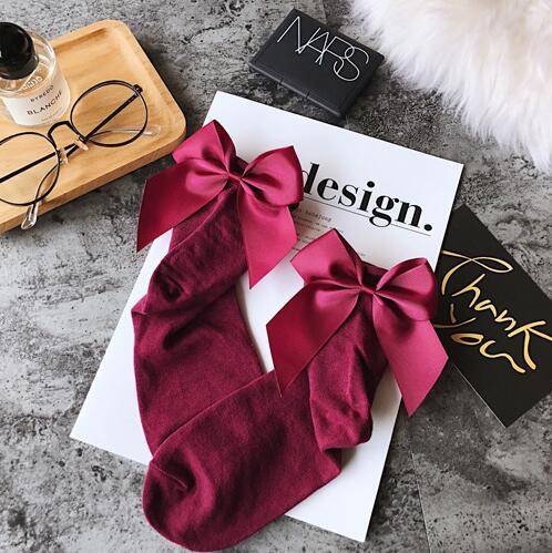 Chaussettes en coton à gros nœud pour femmes, à la , colorées, Kawaii, mignonnes, pour filles: 8