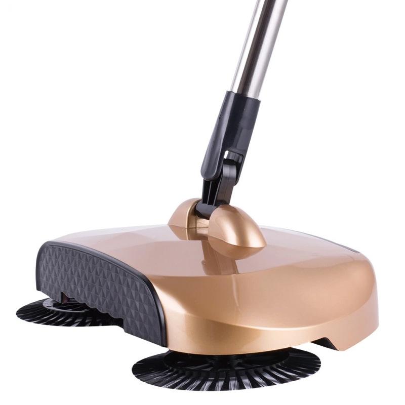 Stainless Steel Hand Push Sweeper Sweeping Machine Push Type Magic Broom Dustpan Handle Household Hand Push Cleaning Packag Mop
