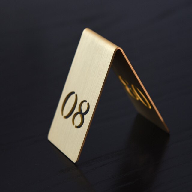 2022 Copper Brass Table Numbers Restaurant Bar Table Decor Party Baby Shower Wedding Table Number Seat Card Direction Sign Metal: number 8