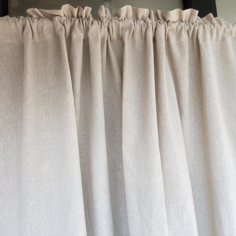 Coton et Lin beige couleur cuisine court avec guipure dentelle rideau rideaux de café