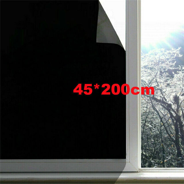 Blackout Statische Cling Openslaande Film Voor Privacy Bescherming Aan Blok Zon Uv Thermische Isolatie Privacy Film Glas Folie Voor Thuis: 45x200cm