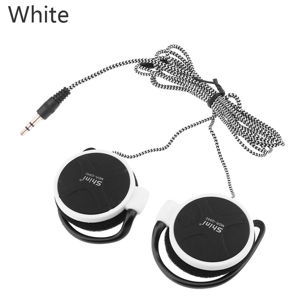 Universal Sport 3.5mm Stereo Ear-Hook Game Leisure Mobile Phone Headset Wired Earphones For Phone: White