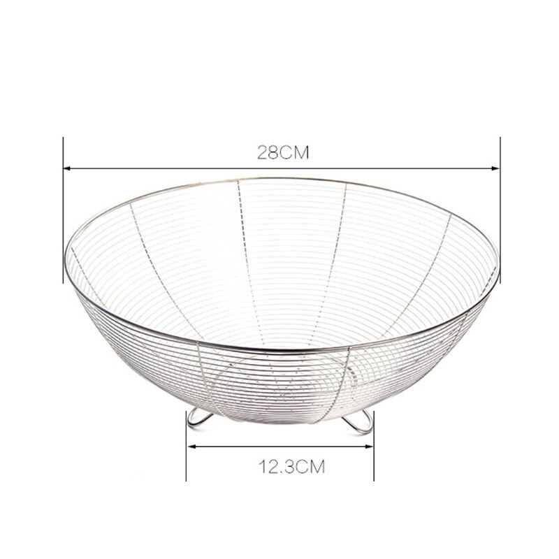 Frugtkurv beholder skål rustfrit stål wire køkken afløbsstativ grøntsag: 28 x 12.3 x 11.5cm