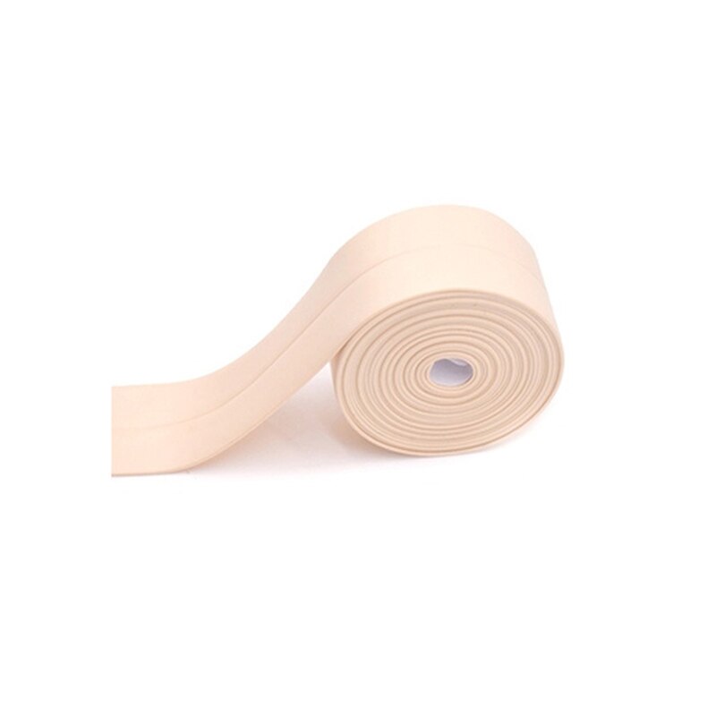 3.8cmx3.2m Self-adhesive Kitchen Bathroom Ceramic Stickers Tape Waterproof Anti-moisture Pvc Wall Corner Line Sink Sticker: beige