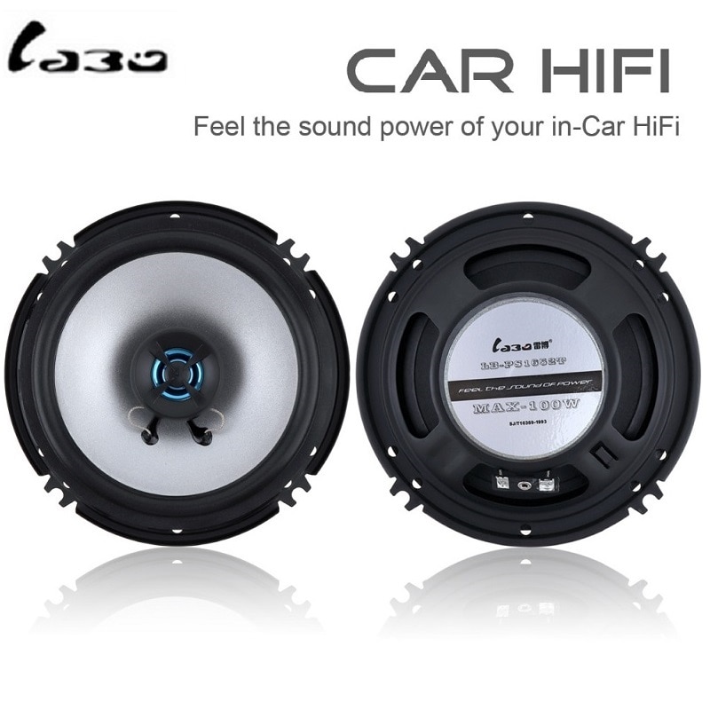 Labo 2Pcs Auto Bass Speakers 2 Way 100W Speaker 6.5 Inch Auto Hifi Coaxiale Luidspreker Full Range Frequentie luidsprekers Voor Car Stereo