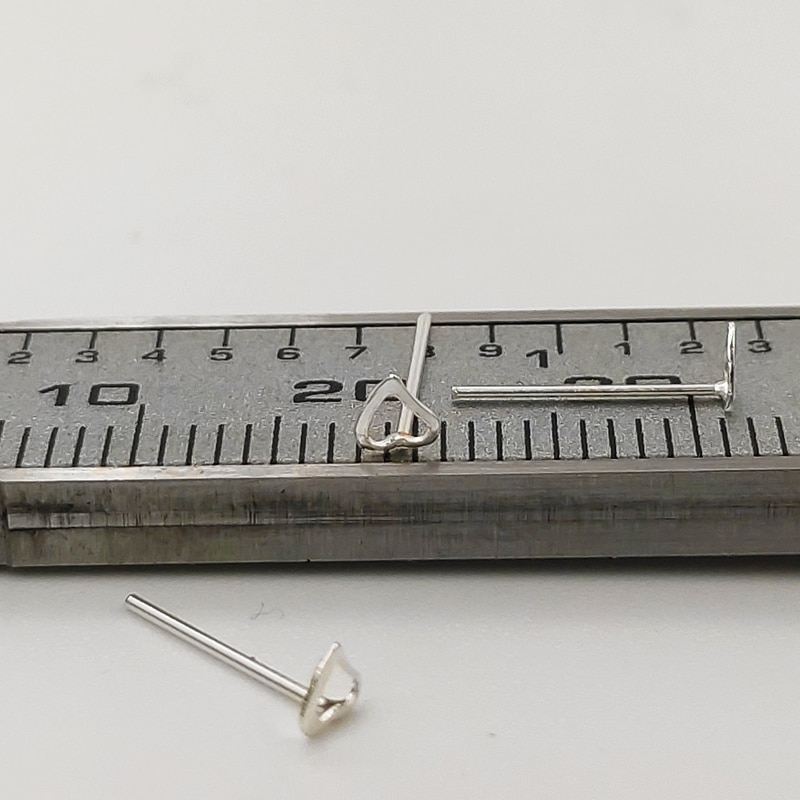925 Sterling Zilver Hollow Hart Neus Stud Ik Pin Bocht Beschikbaar Neus Piercing 20 Stks/pak