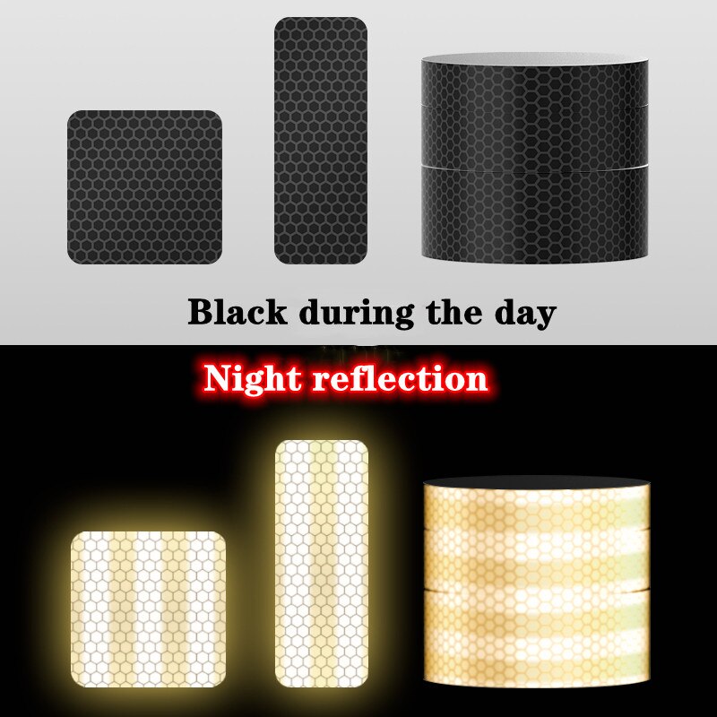 Cinta reflectante negra de 3M, pegatina adhesiva de grado de diamante, de seguridad, cinta de advertencia para bicicleta, automóviles, motocicleta, estilo de coche