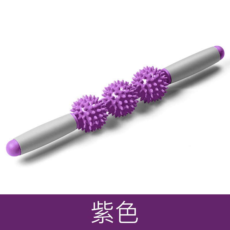 3 round Gym Muscle Massage Roller Yoga Stick Relax Tool Muscle Roller Sticks con Point Spiky Ball per Yoga: Viola