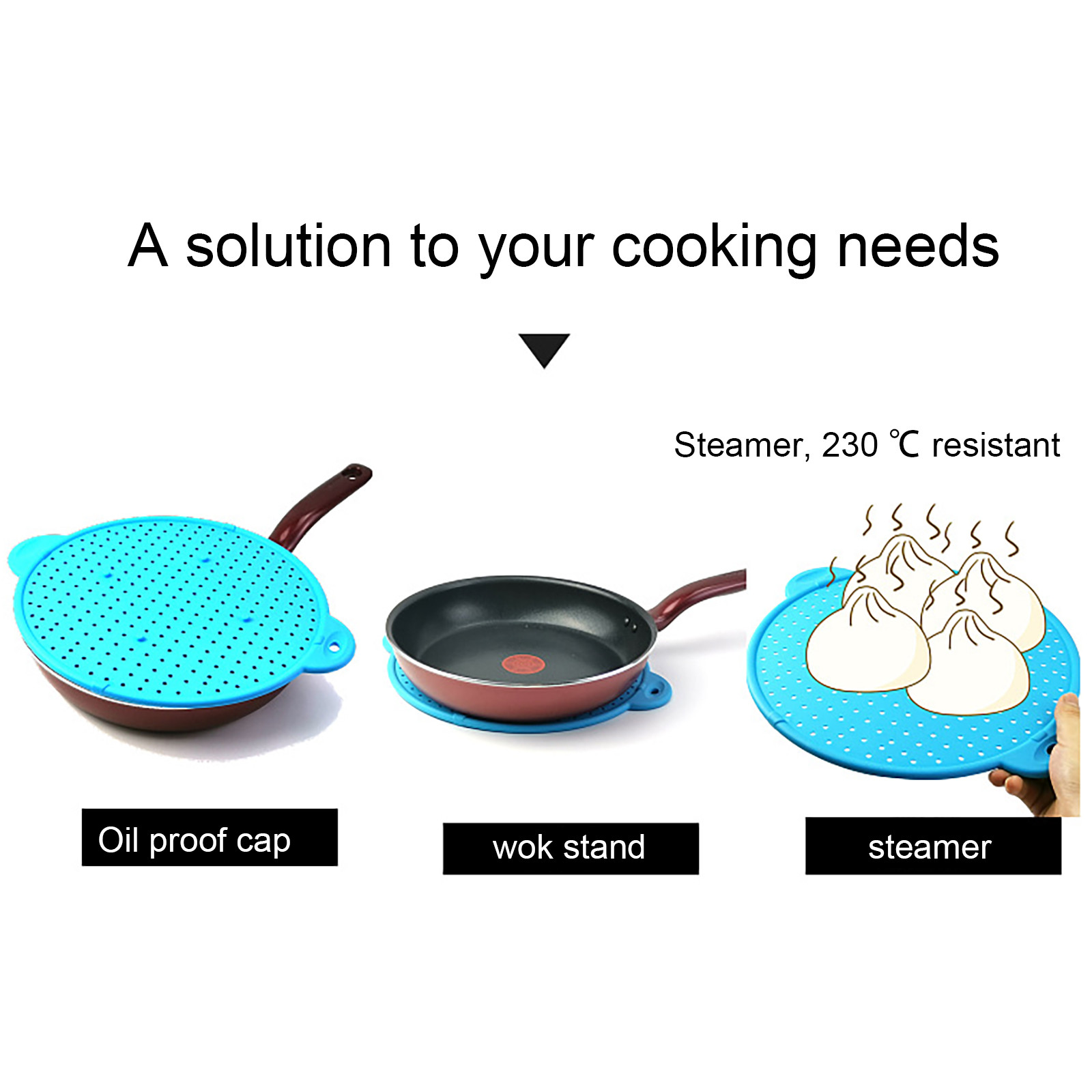 Utensilios de cocina multifunción, protector de salpicaduras de silicona, tapa de sartén, tapón de derrame, colador de pantalla