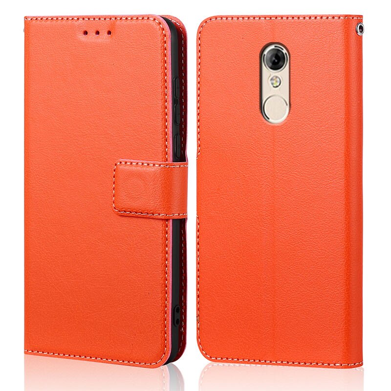 Luxury Flip Case for Lenovo K6 Note K53A48 Cover Original Book Leather Phone Coque Wallet Capa Stand With Strap Card: MW-Orange