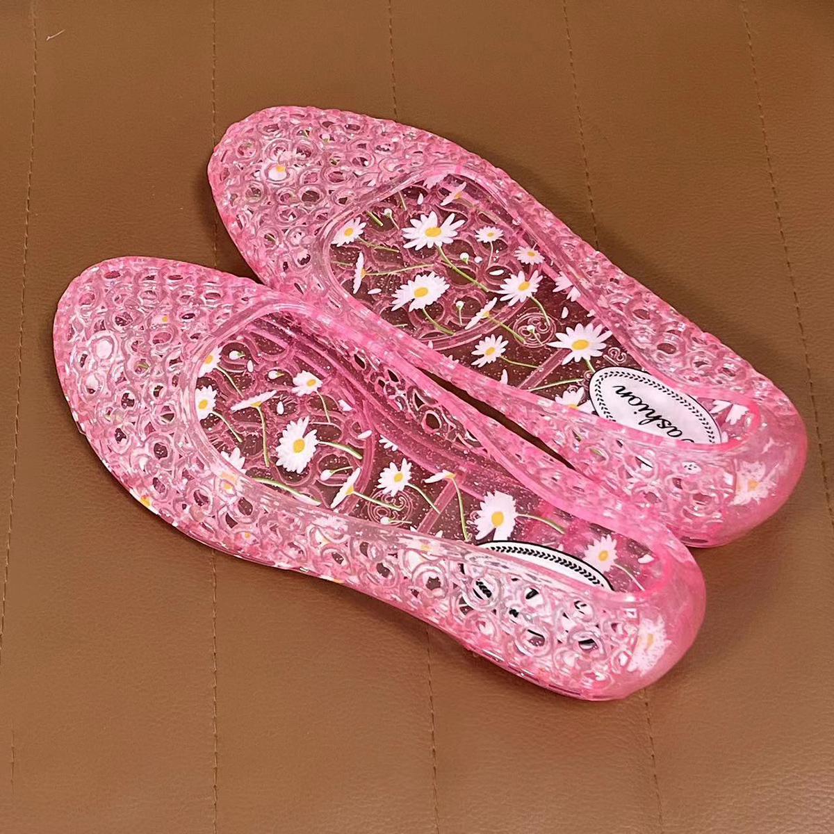 Sandalias De Mujer, Sandalias planas con lentejuelas para Mujer, zapatos De gelatina para playa para Mujer, Sandalias planas transparentes