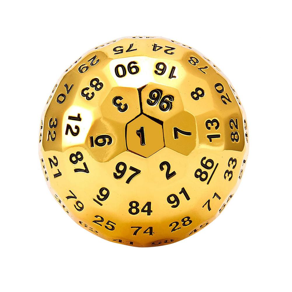 Metalowe kości wielościenne 100 stron kości, przezroczysta kostka D100, kostka 100 jednostronna, kostka robić gry D100, kostka 100-jednostronne z niebieski: B