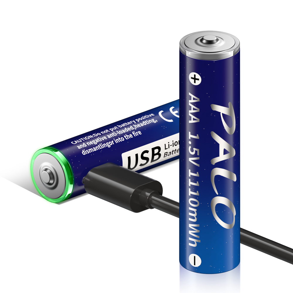 Charge rapide 1.5V AAA batterie Lithium-ion 1110mWh AAA USB batterie Rechargeable au Lithium USB pour souris sans fil + câble USB