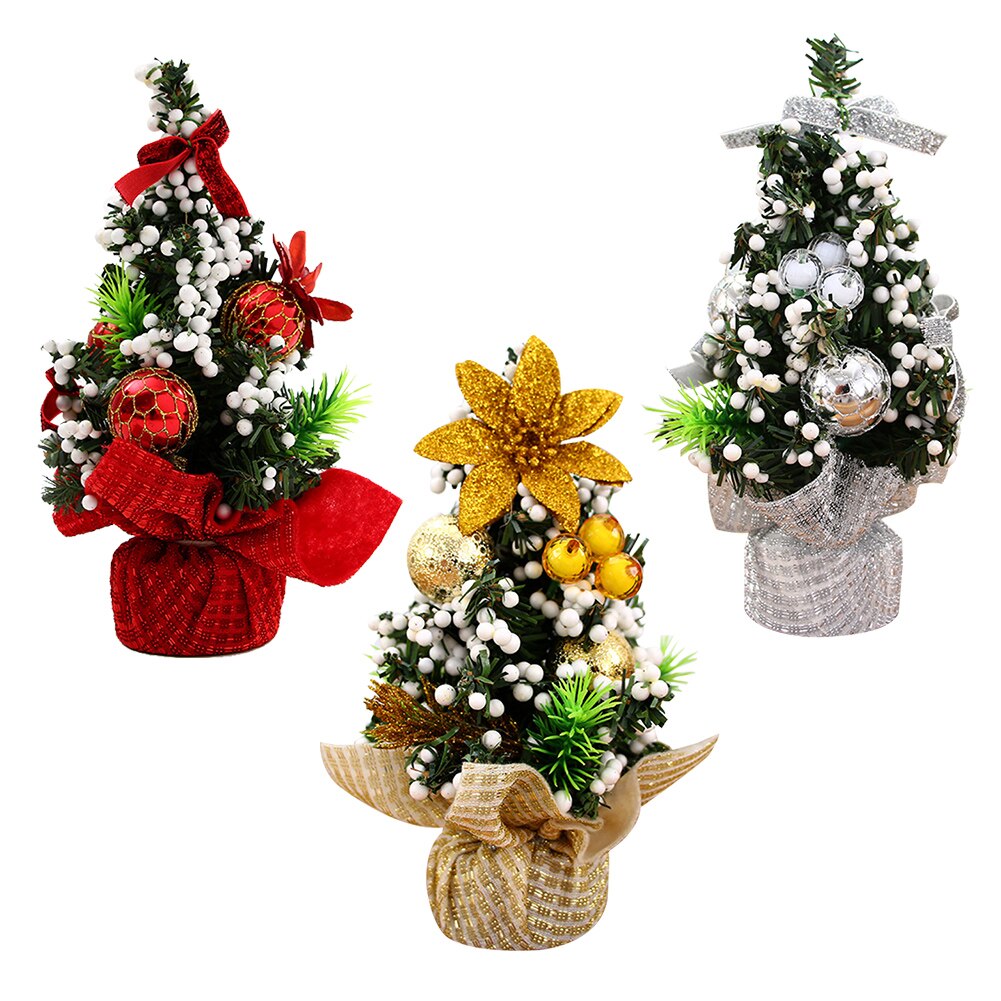 20Cm Kerst Mini Ceder Ornamenten Kerstboom Sneeuwvlokken Kunstmatige Boom Festival Tafel Miniatuur Ornament Home Decoratie