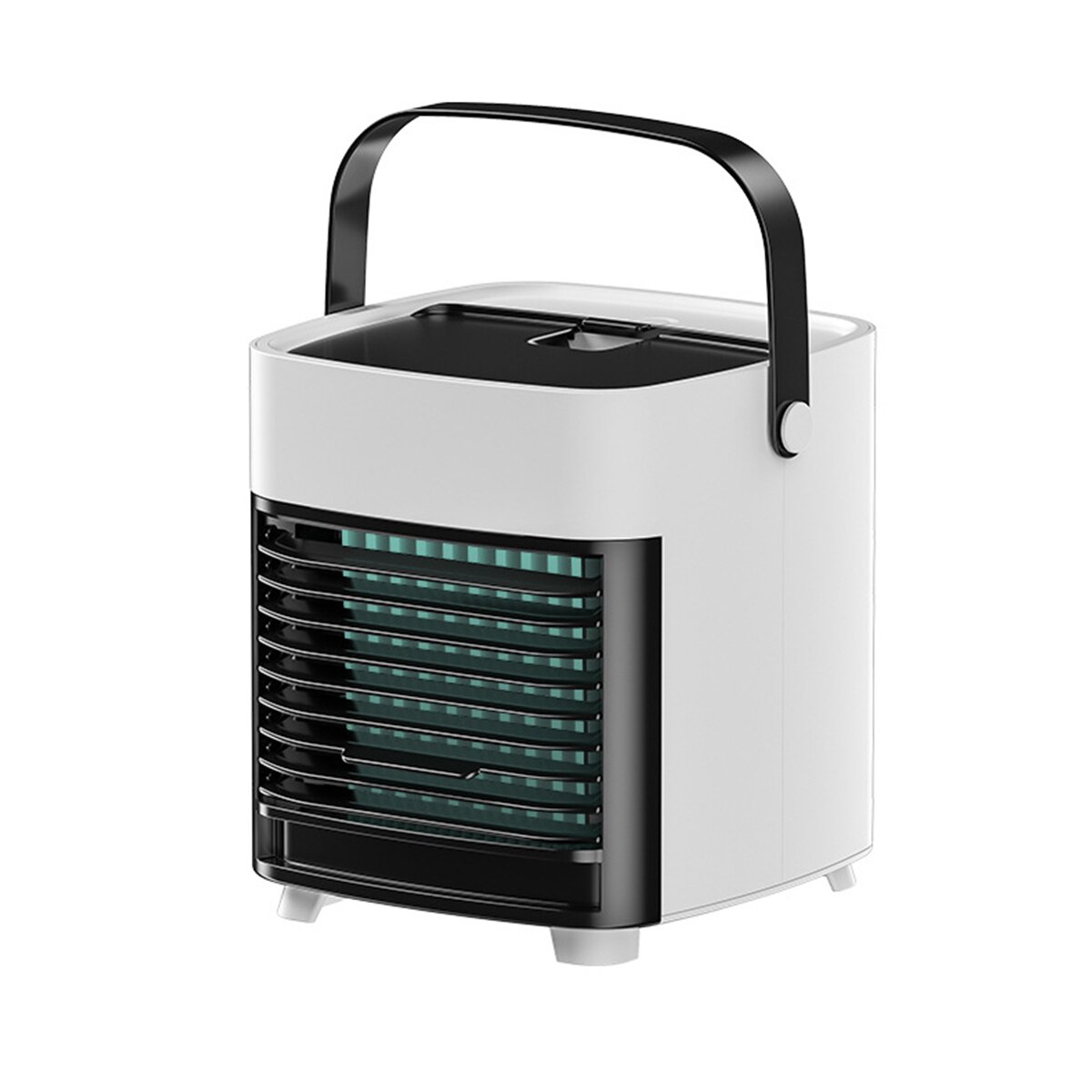 Mini Portable Air Conditioner Humidifier with Water Tank Air Cooler USB 3 Speeds Cooling Fan Air Conditioning for Home Office 5V: White