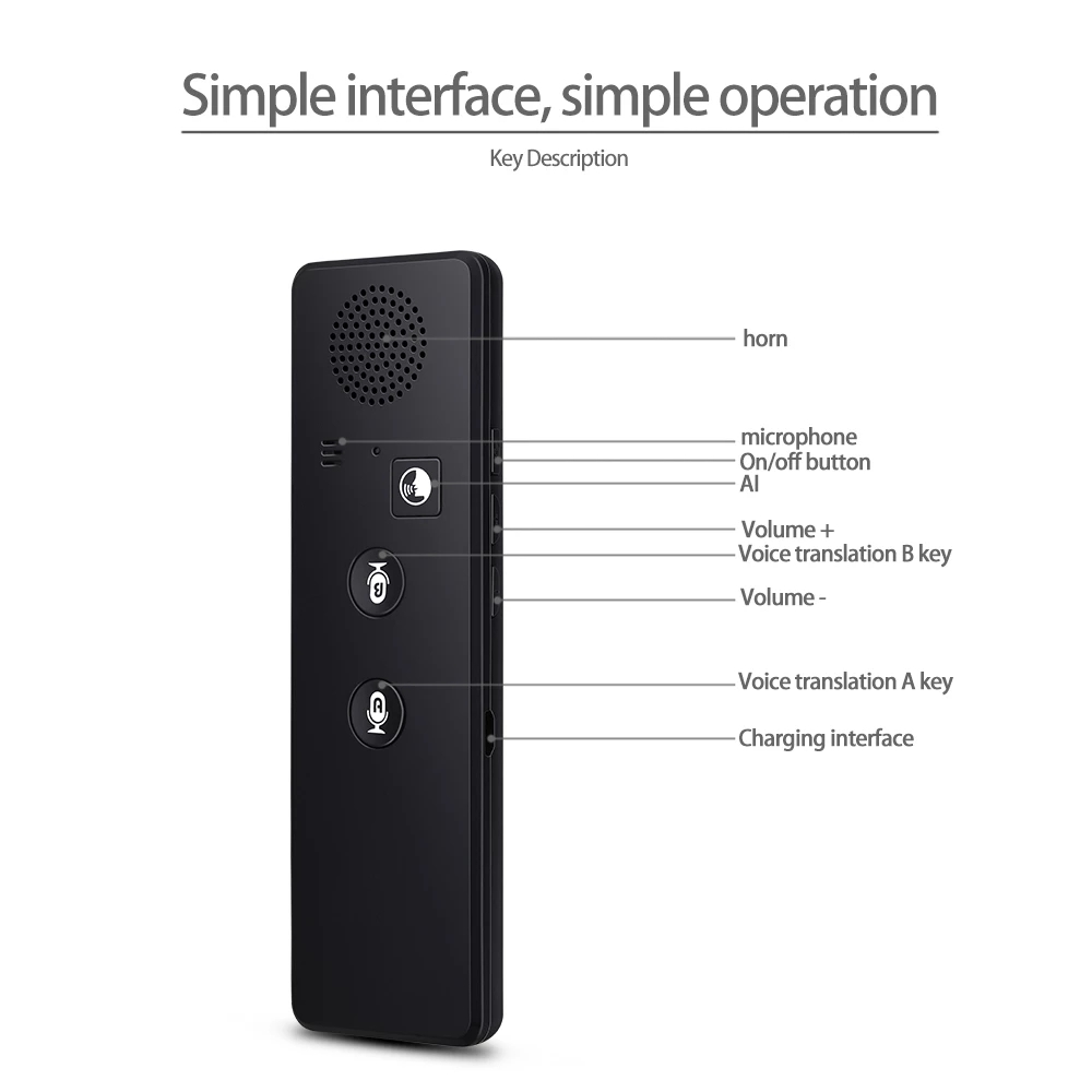 T3 40 + Talen Smart Instant Voice Offline Vertaler Tolk Ondersteuning Multi-Taal En Snelle Responstijd