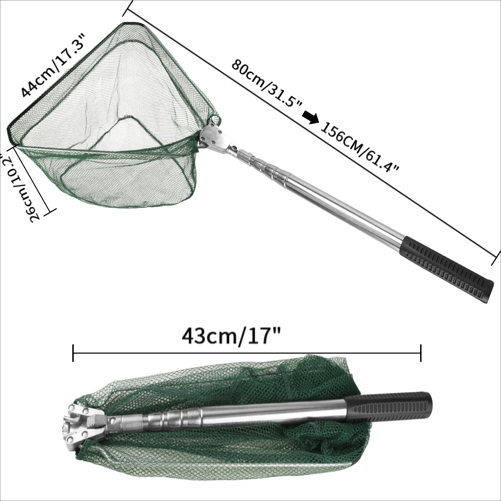 Fishing Landing Net Aluminum Alloy Durable Telescoping Extend to 190cm/130cm/55cm Folding Mesh Safe Fish Catching Releasing: Burgundy