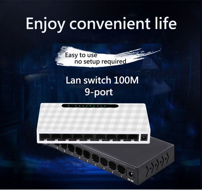 9-port lan 100M switch poe switch RJ45 10/100Mbps LAN Hub Smart Network Mini 9-Port POE Fast Auto MDI/MDIX Smart Desktop