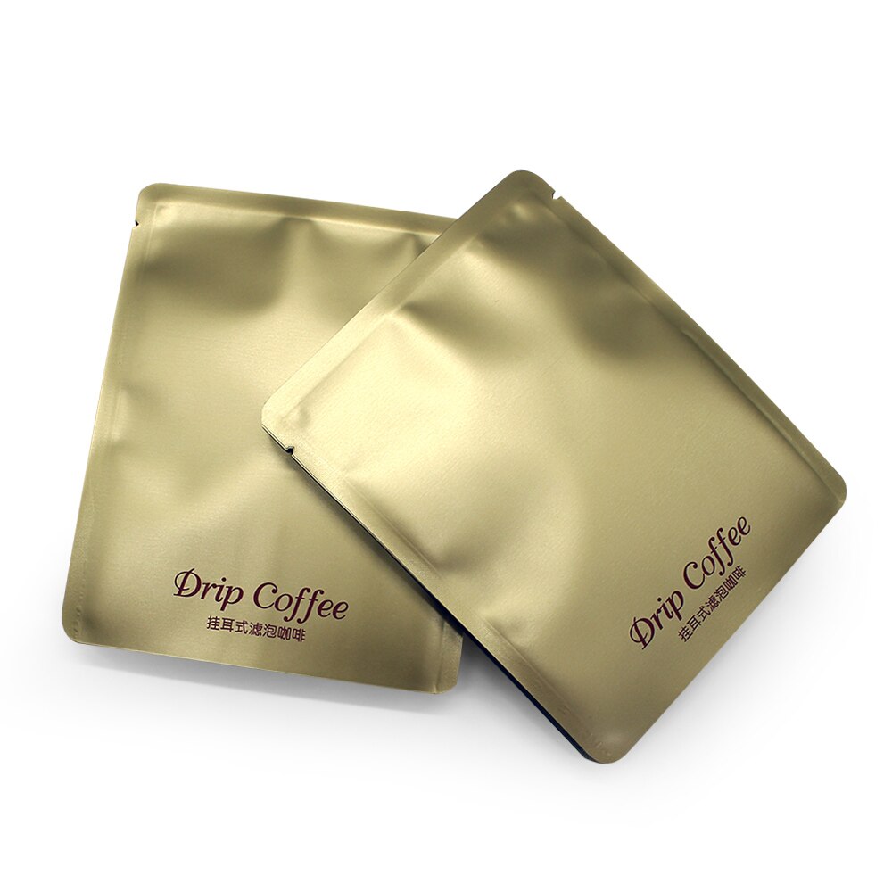 100 stk dryp kaffe emballagepose aluminiumsfolie kompositlag miljøvenligt materiale god kaffepose