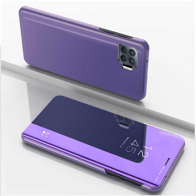 Espelho telefone flip caso para samsung galaxy s10 plus s10e suporte livro capa sumsung s 10 10s s10plus g970f g975f g973f funda coque: Microfibra / ROXO
