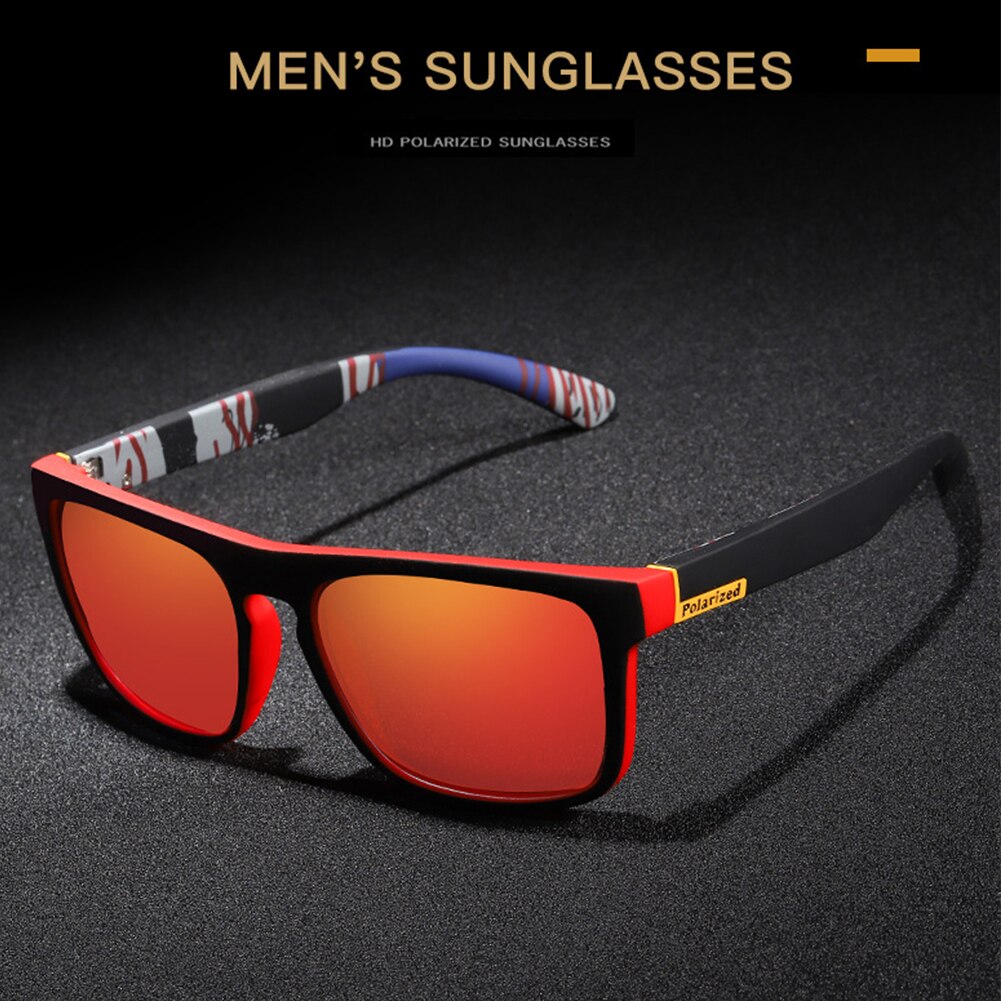 Gafas de sol con revestimiento polarizado para hombre y mujer, lentes de sol grandes con patrón decorativo para deportes al aire libre, ciclismo, pesca, montura de movimiento grande