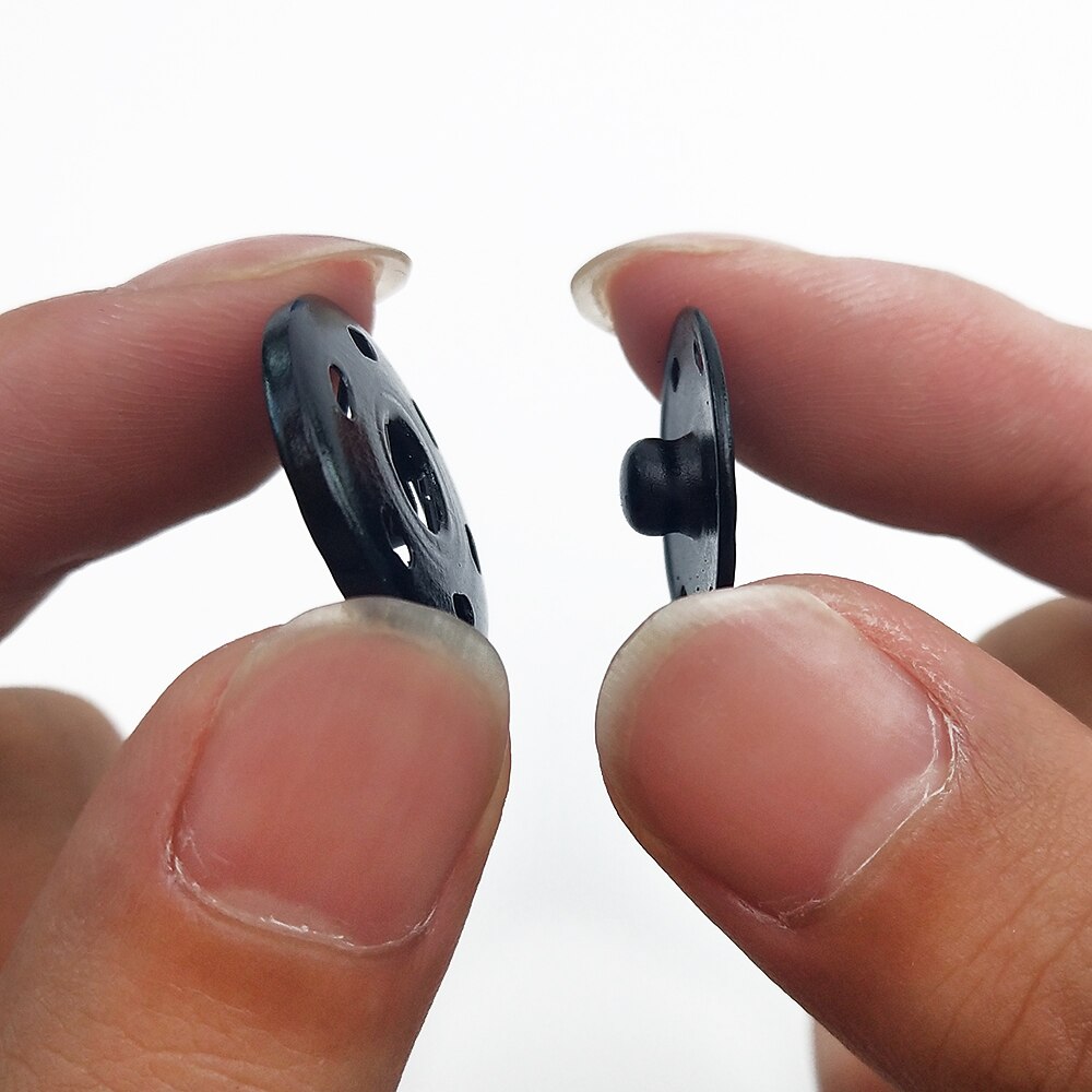 Black Round Snap Buttons Metal Press Button Fasteners Plating Stud Iron DIY Garment Bag Sewing Accessories