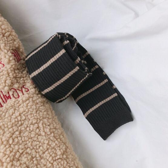 2-8 år höst barn flicka randiga leggings casual slim fit resår midja thigts barn ribbade leggings för flicka: A / 0 to 2 år