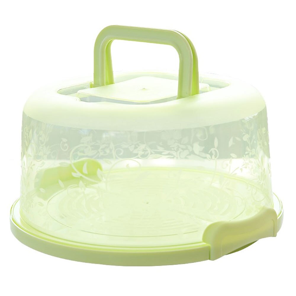 Cake Box Plastic Handheld Round Portable Bar Cake Storage Box Wedding Sealing Plastic Cupcake Container Birthday No Deformation: Green