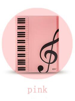 A4 Muziek boek map/Band Koor Map wit zwart: pink