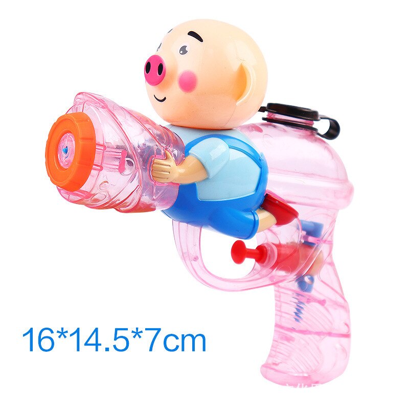 Children Beach Toy Boys and Baby Water Play with Water Outdoor Bath Swimming Cartoon Piggy  Water: Piggy Gun Transparent Pink