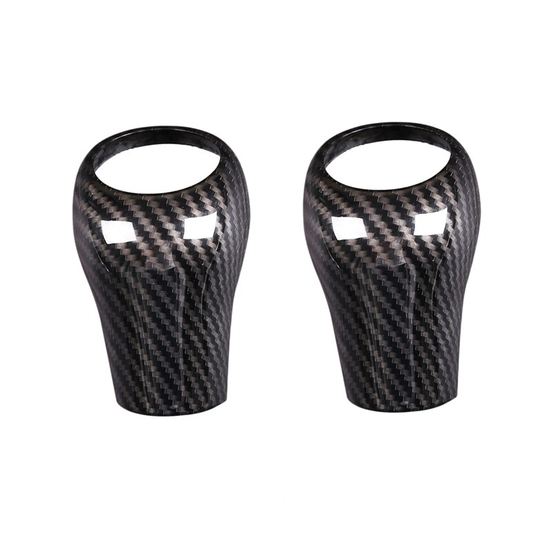 2 uds de fibra de carbono tapa de pomo de cambio de marchas Trim para Mercedes Benz C E G GLS clase W204 W212: Default Title