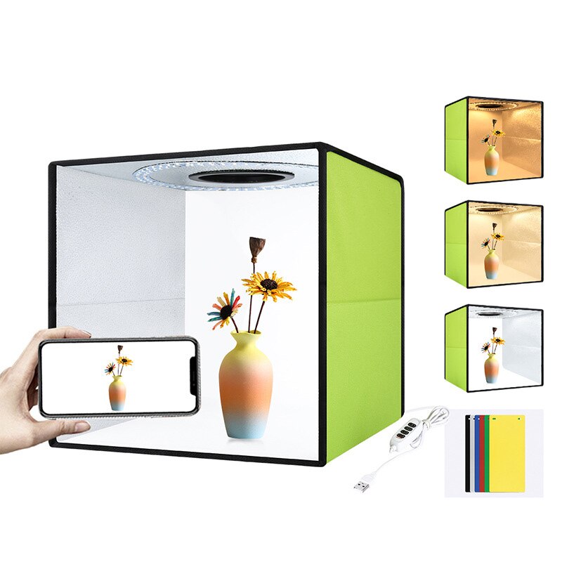Studio shooting box lightbox mini foldbar foto studio box fotografering led 30cm lightbox studie skyde telt kit