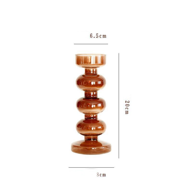 Candle Holder Home Decor Vase Glass Candle Holder Stand European Room Decoration Accessories Wedding Decoration Candlestick: H