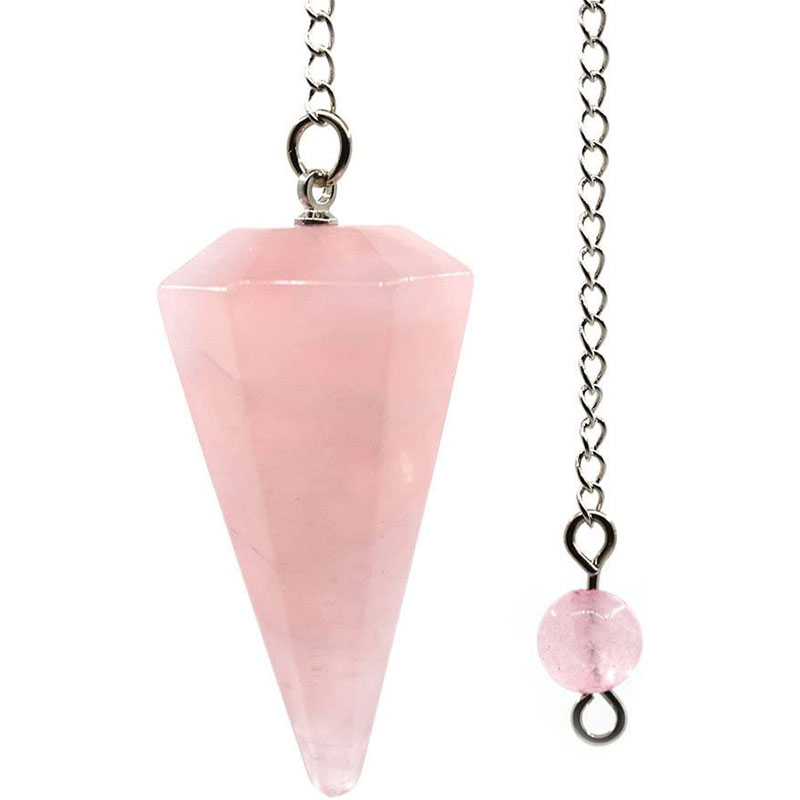 Pedra natural quartzo ágata pingente reiki cura cone ametista charme pêndulo pingentes para adivinhação radiestesia reiki cristais: BANHADO EM PRATA
