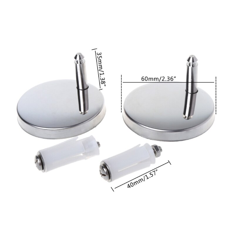 2Pcs Top Fix WC Toilet Seat Hinges Fittings Quick Release Hinge Screw