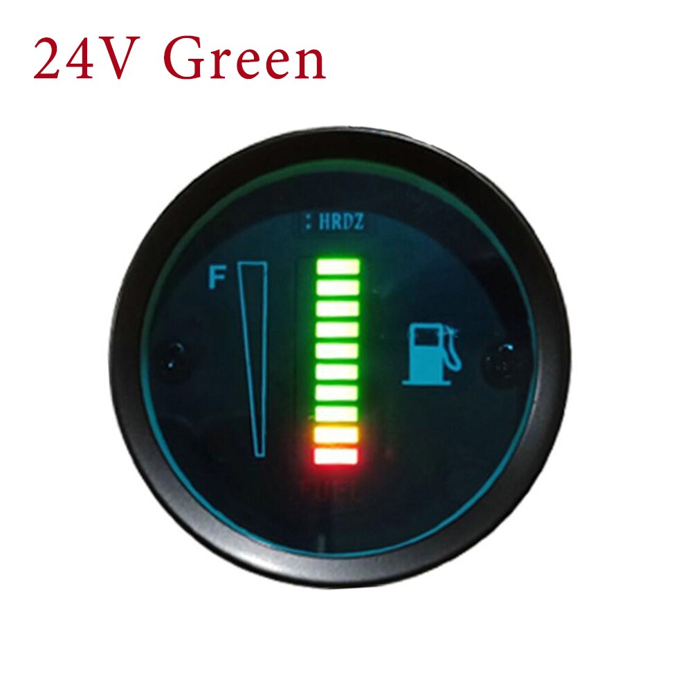 R-AUTO 1 Pcs Car Fuel Gauge 52MM *28MM 12V 24V Fuel Level Meter Gauge Fuel Level Sensor Automobile Universally Car Accessories: 24V Green