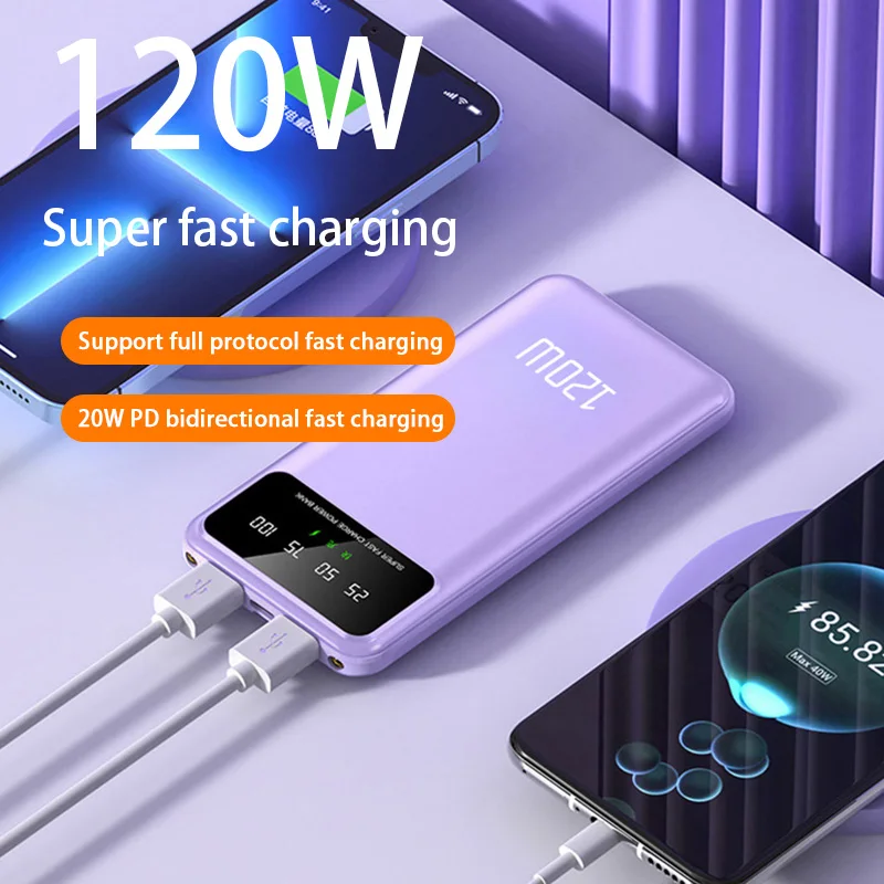 100000- mah-powerbank mit 120w schnellladefunktionen, hoher kapazität, externer akku für mobiltelefone, praktisch-zubehör