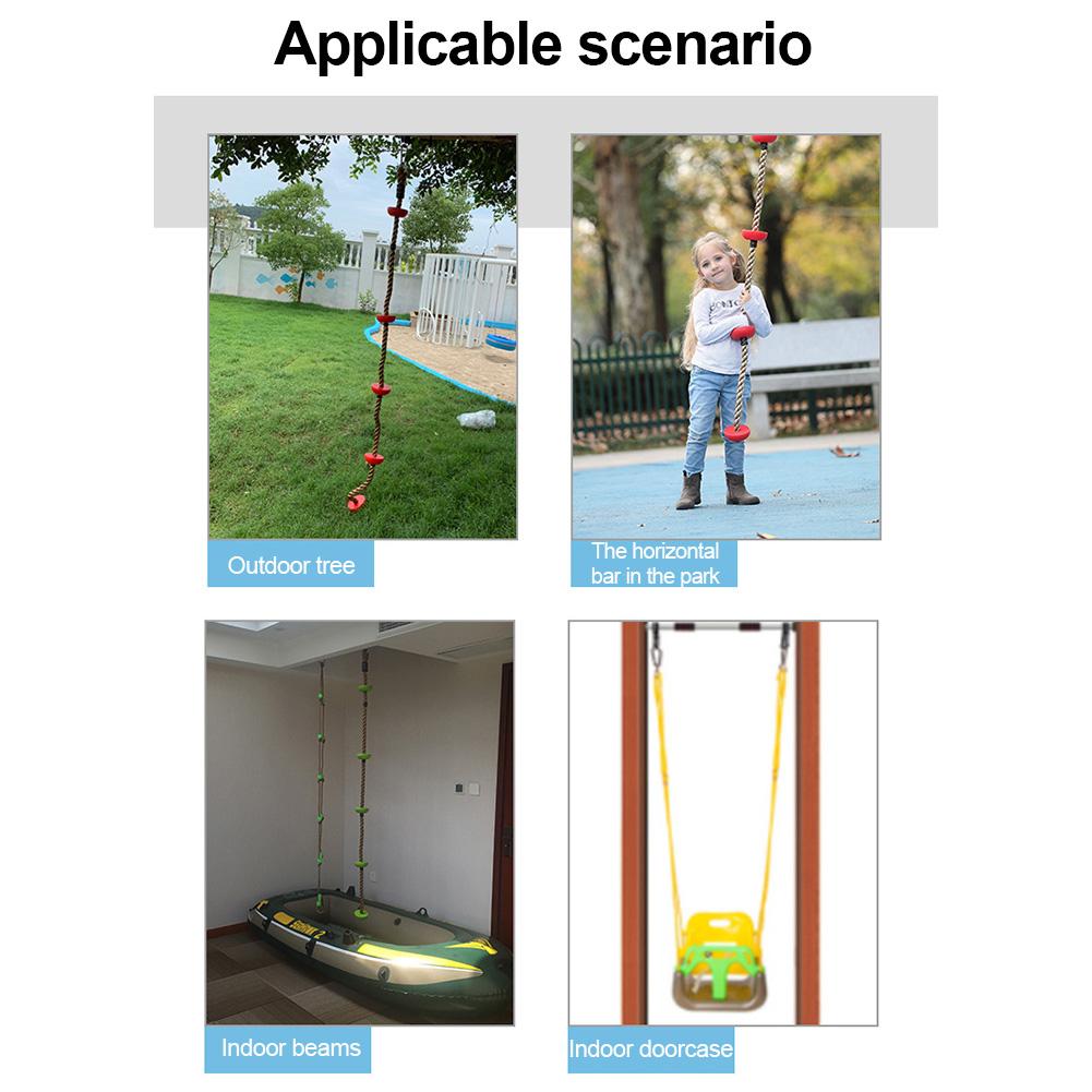 Cuerda de escalada para niños con gancho de seguridad superficies de rodadura Material resistente a la intemperie cuerda de escalada