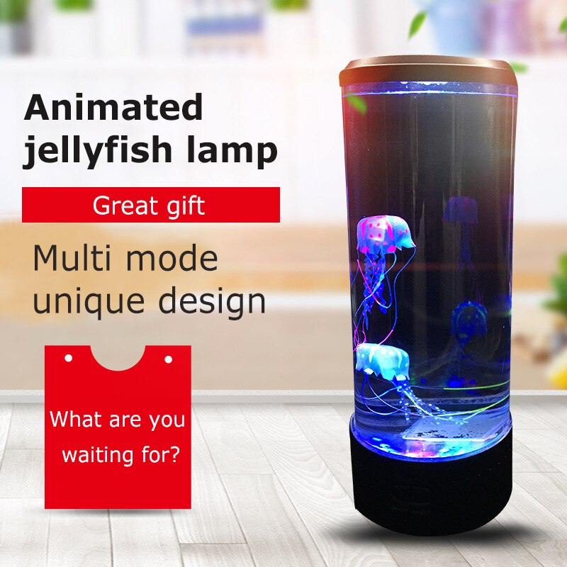 LED Jellyfish Lamp USB/Remote Night Light Color Changing Jellyfish Tank Aquarium Kids Relaxing Mood Fantasy Jellyfish Lamp